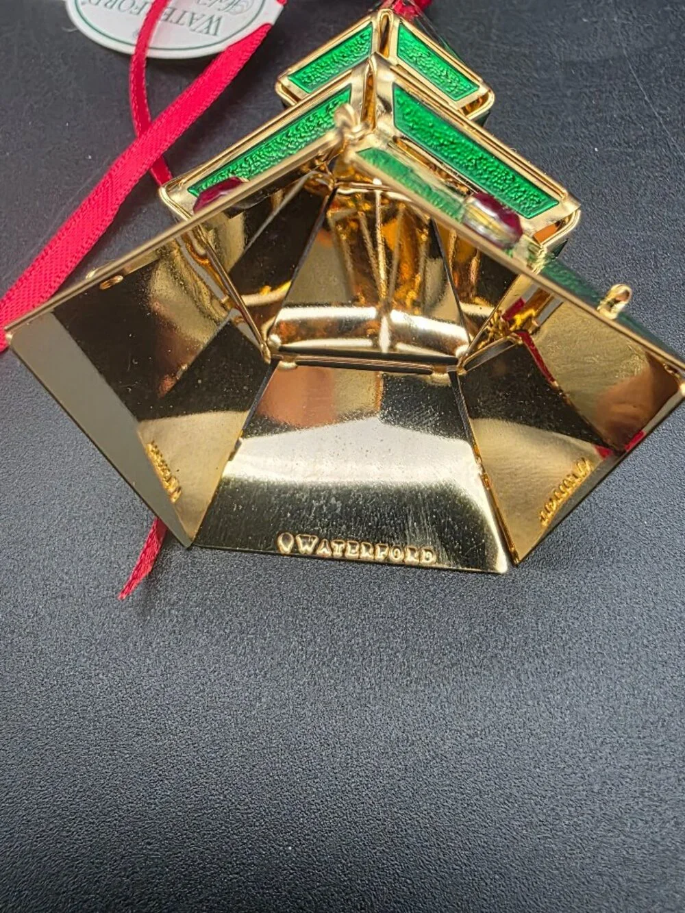 Waterford Holiday Heirlooms Green metal Christmas Tree Decorative Ornament